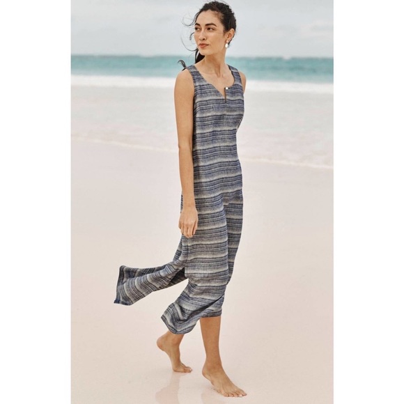 J. Jill Dresses & Skirts - J. Jill Pure Jill Blue Waves 100% Linen Maxi Shift Dress